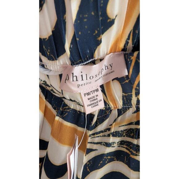 NWT Philosophy Women's Petite Medium Printed Wide Leg Pull-On Pants T - Picture 7 of 7